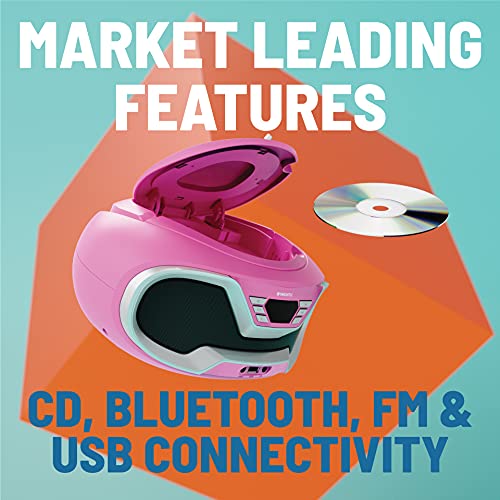 Oakcastle CD200 Pink Portable Bluetooth FM Radio CD Player