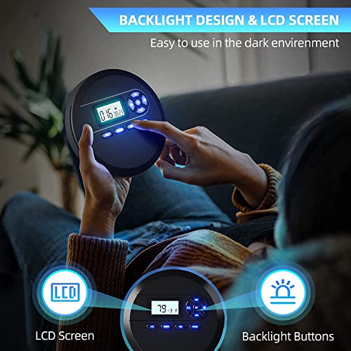 Portable CD Player with Speakers, FM Transmitter, LCD