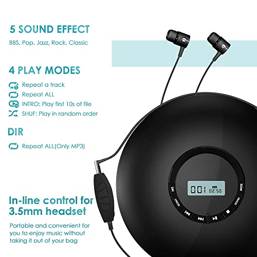 Gueray Rechargeable CD Player with LCD Display