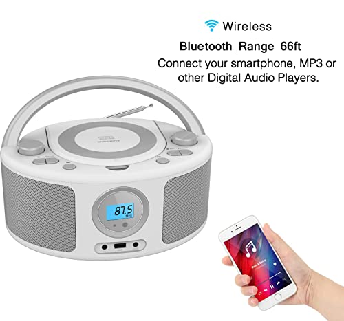 Bluetooth Portable CD Player Boombox, Home Stereo