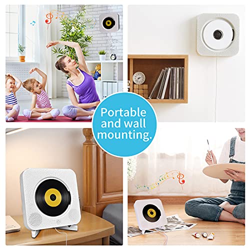 Portable Bluetooth CD Player with Wall Mount Speakers