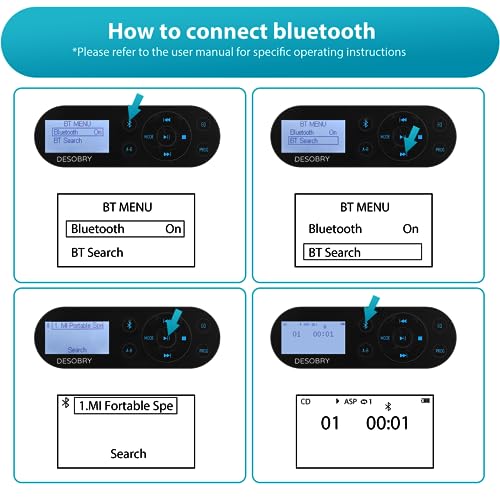 Portable CD Player with Bluetooth Speakers, Rechargeable