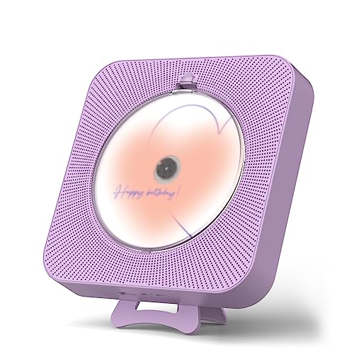 Portable Purple CD Player with Bluetooth 5.0