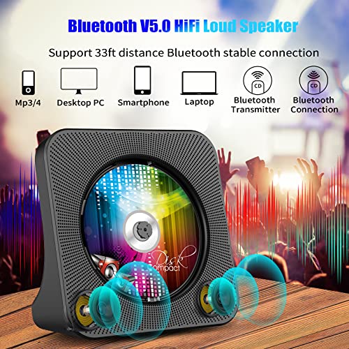 Bluetooth CD Player with HiFi Speakers & FM Radio