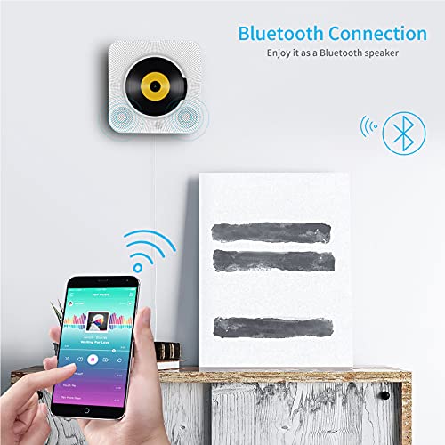 Portable Bluetooth CD Player with Wall Mount Speakers