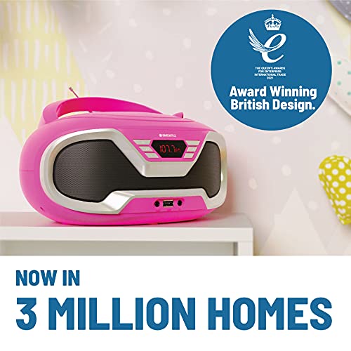 Oakcastle CD200 Pink Portable Bluetooth FM Radio CD Player