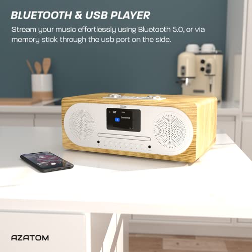 DAB/DAB+ FM Radio Stereo Speaker with CD Player & Bluetooth