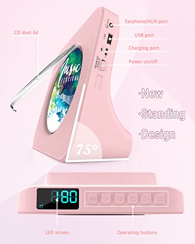 Bluetooth CD Player with HiFi Sound, Remote Control