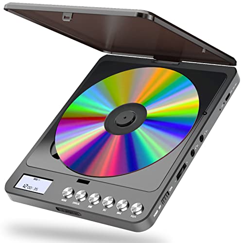 Portable CD Player with Built-in Speakers, Rechargeable - Double Headphone Jack