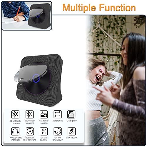 Bluetooth Portable CD Player with Built-in HiFi Speakers