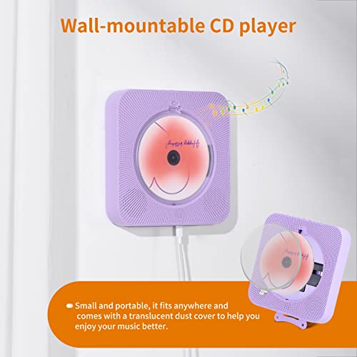 Portable Purple CD Player with Bluetooth 5.0