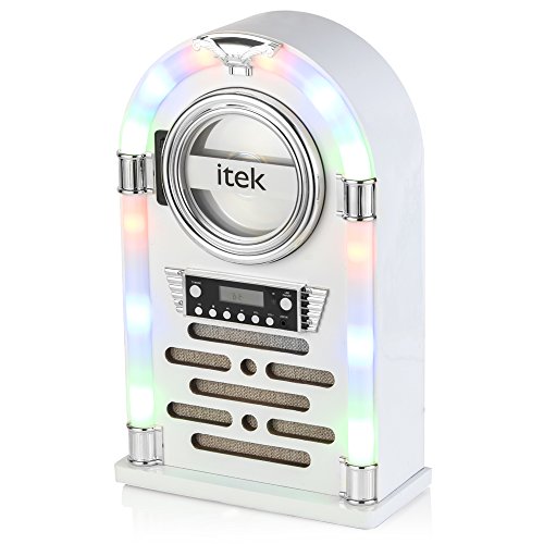 iTek Jukebox: CD Player, FM Radio, Bluetooth (White)