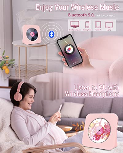 Bluetooth CD Player with HiFi Sound, Remote Control
