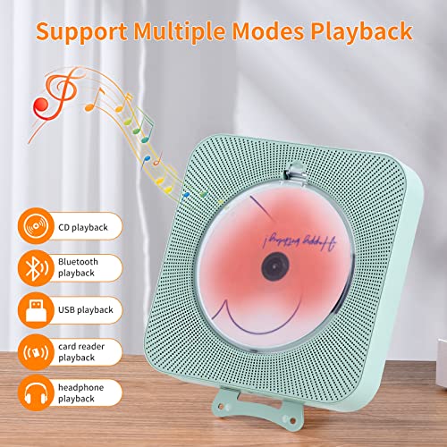 Cute Green Bluetooth CD Player: Portable Home Decor