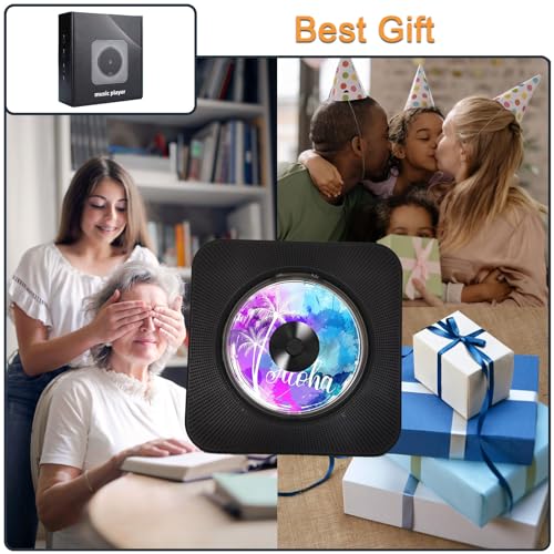 Bluetooth Portable CD Player with Built-in HiFi Speakers