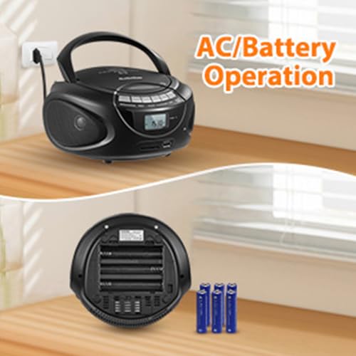Portable CD Player Boombox with Bluetooth, AM/ FM Radio