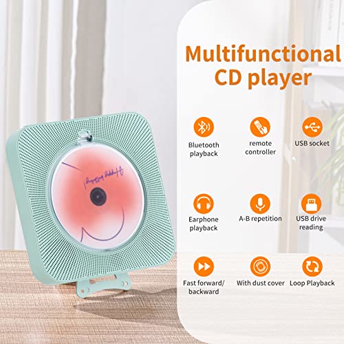 Cute Green Bluetooth CD Player: Portable Home Decor