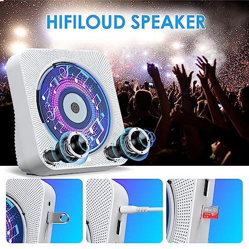 Gueray Bluetooth CD Player with Speakers & Timer