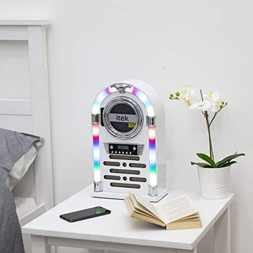 iTek Jukebox: CD Player, FM Radio, Bluetooth (White)