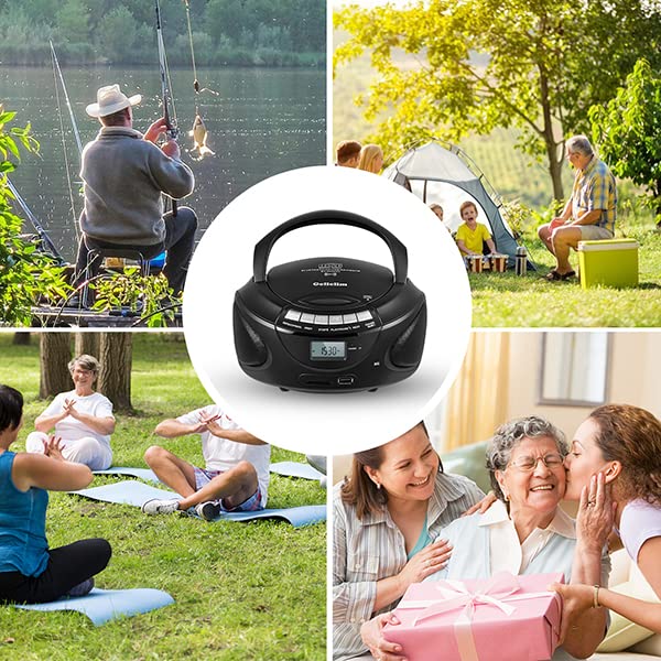 Portable CD Player Boombox with Bluetooth, AM/ FM Radio