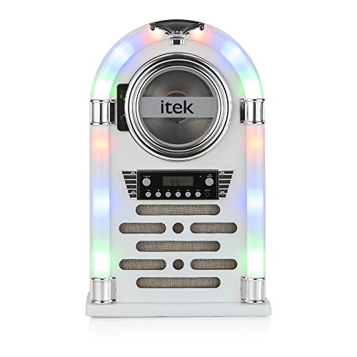 iTek Jukebox: CD Player, FM Radio, Bluetooth (White)