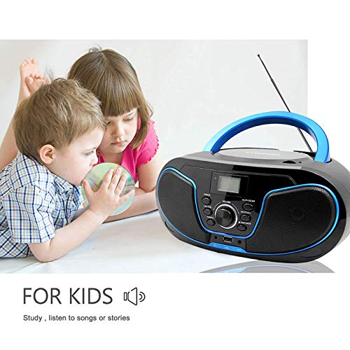 LONPOO Portable Boombox CD Player with FM Radio