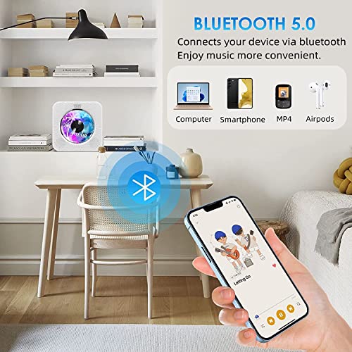 Bluetooth CD Player with HiFi Speakers, FM Radio