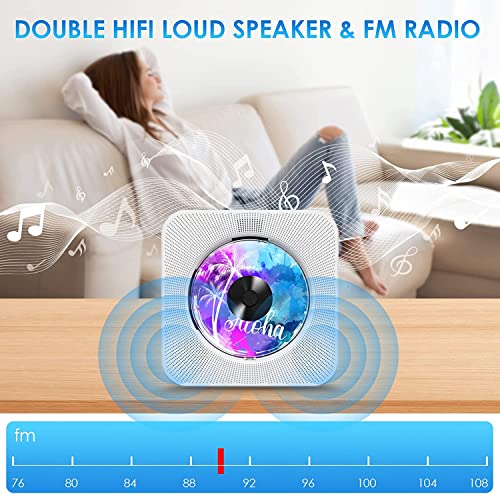Bluetooth CD Player with HiFi Speakers, FM Radio