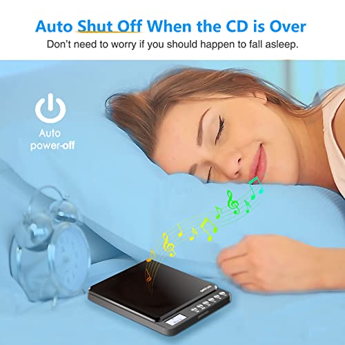 Portable CD Player with Built-in Speakers, Rechargeable - Double Headphone Jack