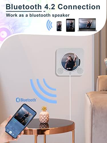 Homlab Bluetooth CD Player with Wall Mount - Speakers, FM Radio