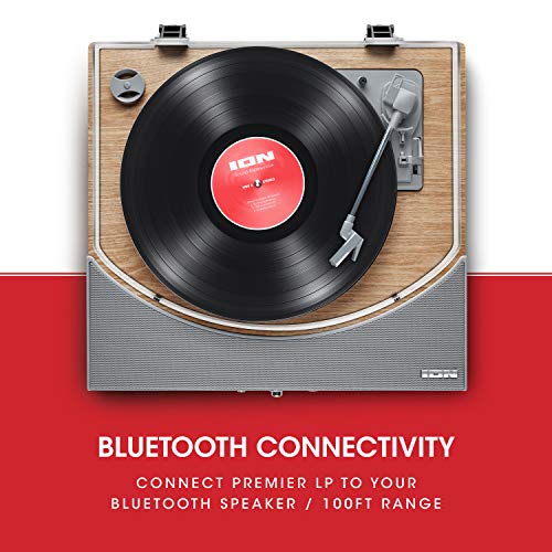 Wireless Bluetooth Turntable - Natural Wood Finish