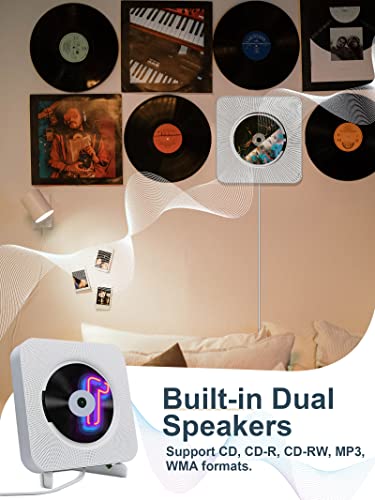 Homlab Bluetooth CD Player with Wall Mount - Speakers, FM Radio
