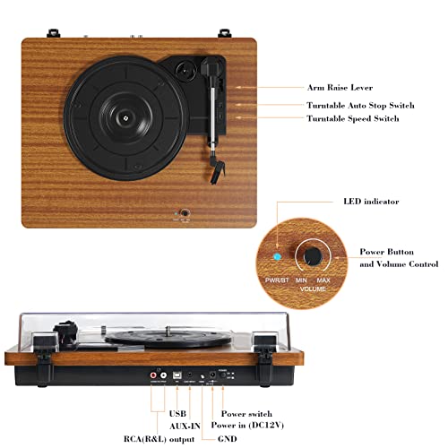 Mersoco Bluetooth Stereo Turntable: Home Entertainment & Decoration