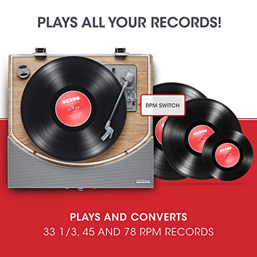 Wireless Bluetooth Turntable - Natural Wood Finish