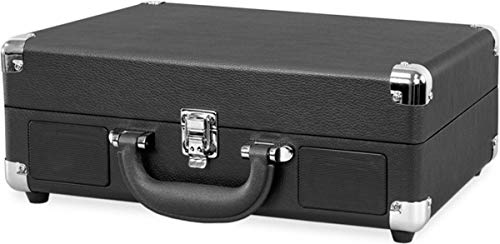 Bluetooth Suitcase Record Player | Three-Speed Turntable | Black
