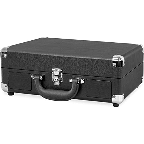 Bluetooth Suitcase Record Player | Three-Speed Turntable | Black