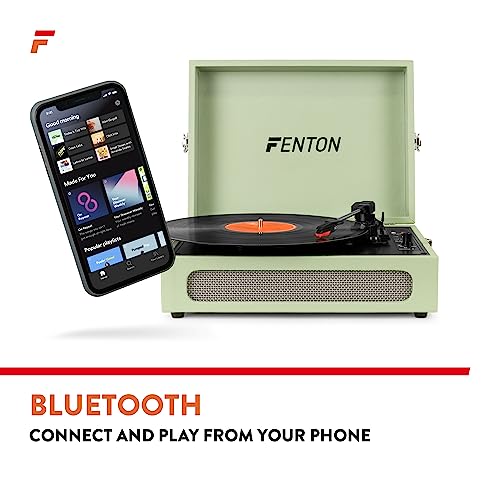 Fenton RP118C Briefcase Record Player - Green