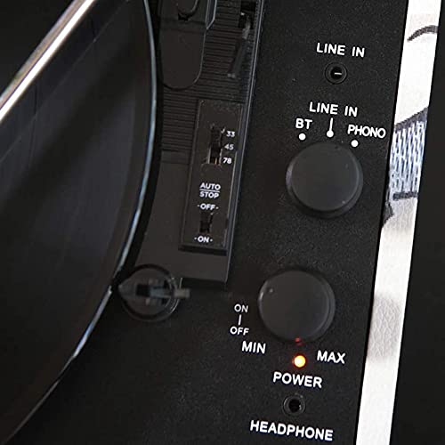 Bluetooth Suitcase Record Player | Three-Speed Turntable | Black