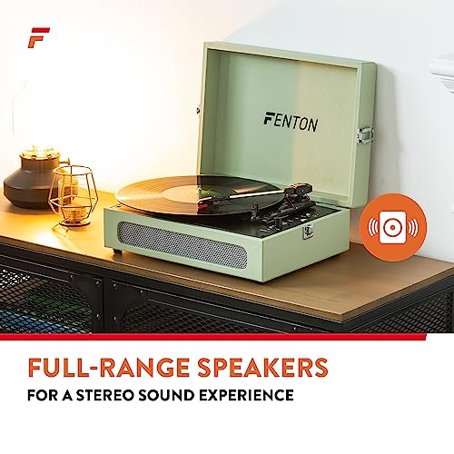 Fenton RP118C Briefcase Record Player - Green
