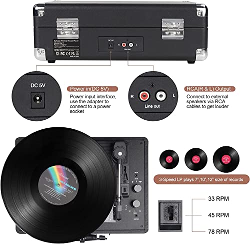 Retro Record Player with USB & RCA Output