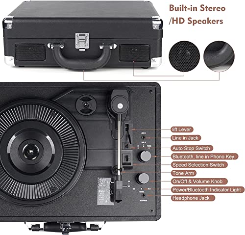 Retro Record Player with USB & RCA Output