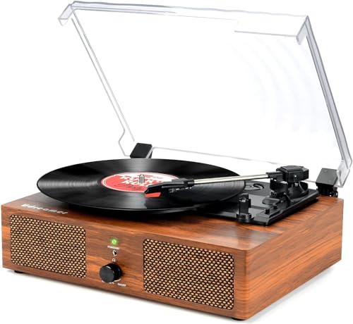 Retro Vinyl Record Player with Built-in Speakers