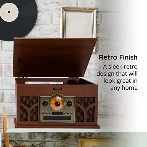 Retro Vinyl Record Player with Bluetooth & CD