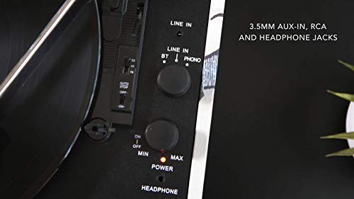 Bluetooth Suitcase Record Player | Three-Speed Turntable | Black