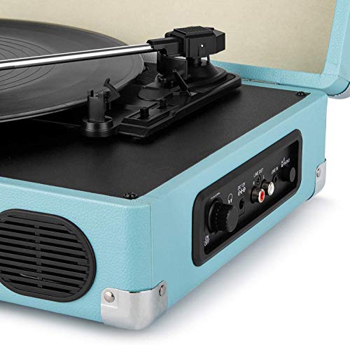 Portable Bluetooth Record Player with Built-in Speakers - Turquoise
