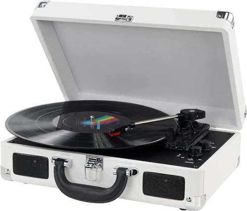 Wireless Vinyl Record Player with Bluetooth and Speakers
