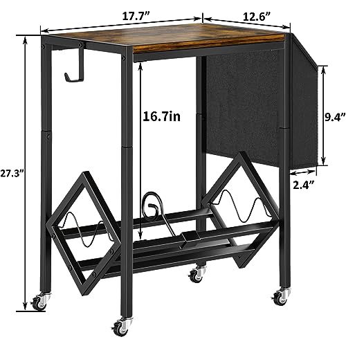Vinyl Record Player Table with Storage - Holds 80 Albums