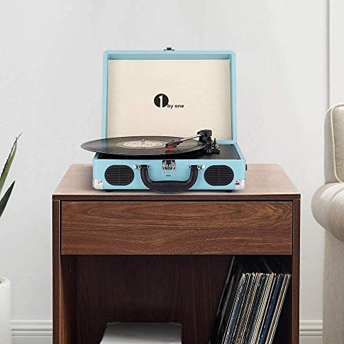 Portable Bluetooth Record Player with Built-in Speakers - Turquoise