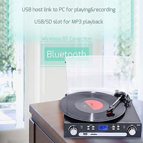 DIGITNOW! Bluetooth Vinyl Turntable with Stereo Speakers