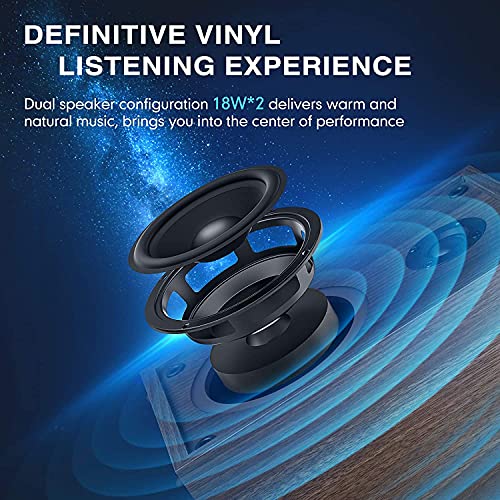 Bluetooth Turntable with Hi-Fi System and Bookshelf Speakers